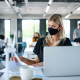 office worker mask after lockdown